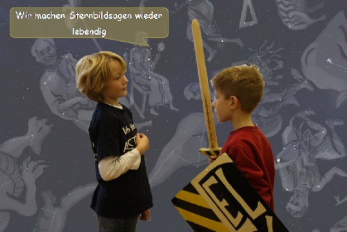 Die ASTROlinos bei der Probe für ihren großen Auftritt