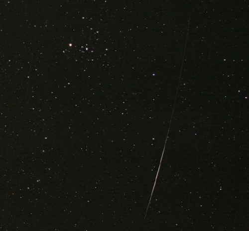 Eine Sternschnuppe am Nachthimmel | aufgenommen von Gunter Helmer